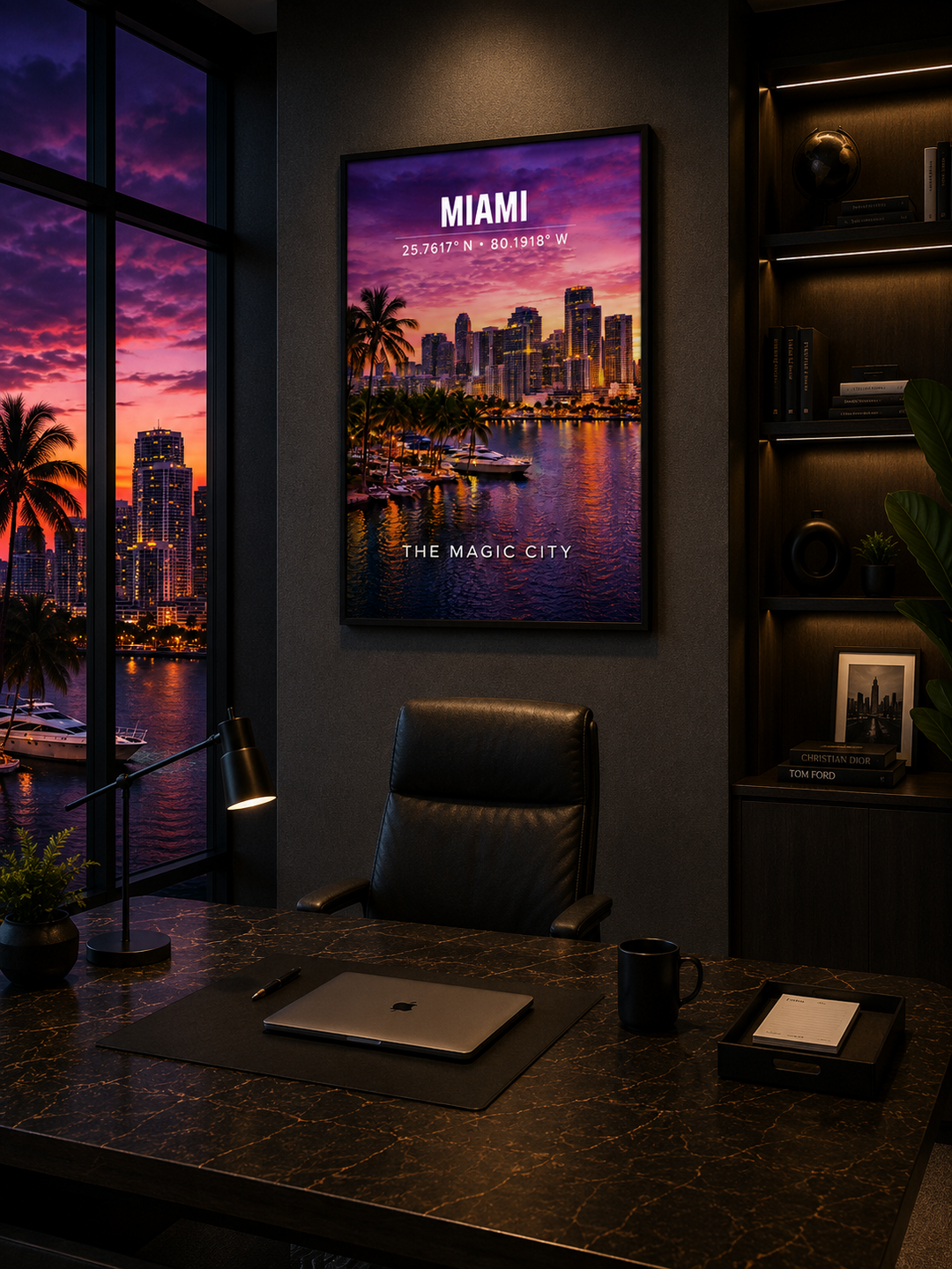 Miami Skyline Poster