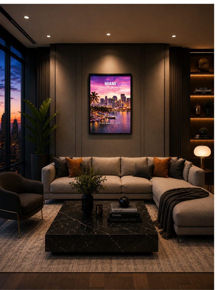 Miami Skyline Poster