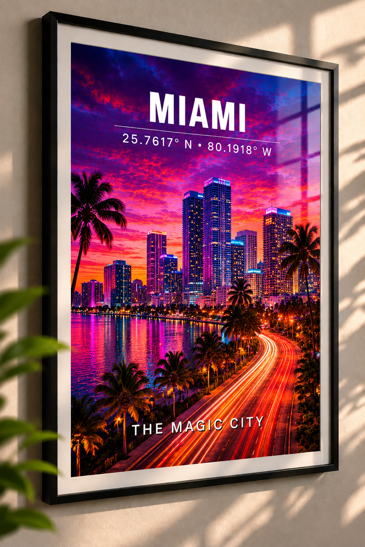 Miami Skyline Poster